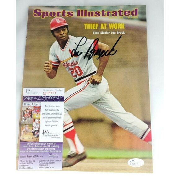 Lou Brock Signed Sports Illustrated Magazine JSA COA - Picture 1 of 8